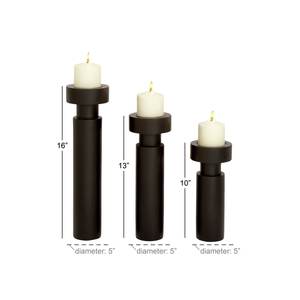 Bougeoir noir fabriqué à la main et incurvé à la main, bougeoir pilier d'excellente qualité pour la décoration de la maison - Product Image 2