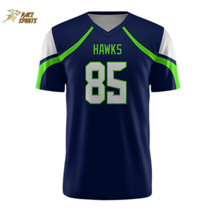 American 100% Polyester Meilleure Qualité Dernière Édition Fan Tackle Twill Numbers Football Jersey OEM Custom Football Fan Jersey - Product Image 4