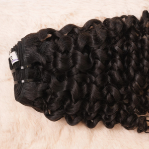 Extensión de cabello Remy indio virgen rizado profundo marrón natural, cabello de templo dibujado doble, trama de cabello humano procesado con henna - Product Image 1