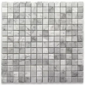 C23XP Carrara mármol de ónix blanco 3/4x 3/4 azulejo de mosaico cuadrado pulido Venato Bianco con acabado pulido para decoración de Villa - Product Image 1