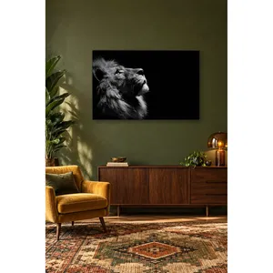 Impression sur toile de Fida Lion regardant vers le haut depuis l'angle gauche - Product Image 5