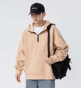Más tamaño 14 cremallera cuello Unisex sudaderas con capucha pulóver canguro bolsillos personalizado en blanco hombres sudaderas con capucha - Product Image 4