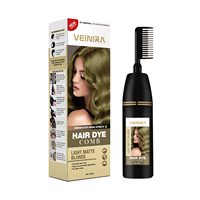 Tinte de Cabello Permanente a Base de Hierbas, Fácil de Usar, Sin Amoníaco, en Crema, con Peine Aplicador, Cubre las Canas, Color Duradero, OEM
