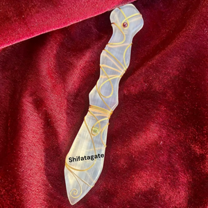 Offre Spéciale fait à la main sélénite cristal baguette magique fil d'or enveloppé spirituel guérison énergie outil de nettoyage poli élégant pilier - Product Image 1