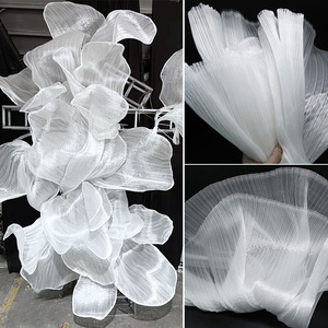 <span class=keywords><strong>Voile</strong></span> de mariée plissé en organza blanc brodé en tulle, voiles de mariage DIY pour décoration de mariage avec grandes fleurs - Product Image 4