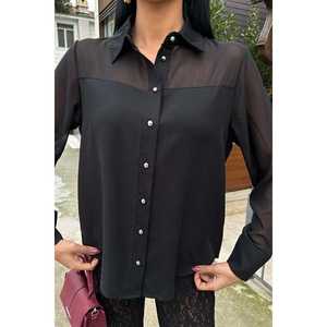 Chemisiers et chemises transparents drapés pour femmes grandes tailles 3427 - Product Image 3