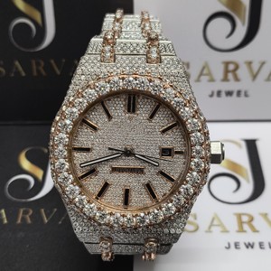 Reloj de Hip Hop con Incrustaciones de Moissanita, Joyería Fina, Nuevo Diseño, Movimiento Mecánico con Diamantes de Moissanita VVS, Reloj Deportivo de Moda para Hombre - Product Image 4