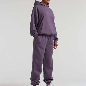 Conjunto Deportivo de 2 Piezas para Mujer, Personalizado, Casual, Estampado Sólido, Transpirable, Ecológico, de Secado Rápido, 100% Algodón, Pantalones Deportivos de Otoño - Product Image 3