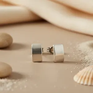 "Geometric Rhodium-Plated Diamond <b>Stud</b> <b>Earrings</b> for Women's Trendy Party <b>Fashion</b>" - Product Image 2