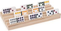 Wood Domino Lot de 4 plateaux pour train mexicain et autres jeux de dominos, pour familles et enfants de 8 ans et plus