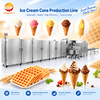Ligne de production industrielle automatique de machines à fabriquer des cornets de glace en gaufrettes de sucre