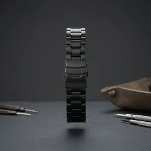 Bracelet de montre intelligent unisexe de luxe GD016 en acier inoxydable noir avec boucle en acier inoxydable, bracelet de montre réglable, pièces de montre - Product Image 2