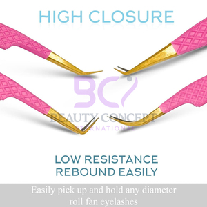 Pretty Soft Pink Color Eyelash Tweezers Different Color Pointed New Arrival Non Slip Product Eyelash Extension Tweezers - Product Image 3