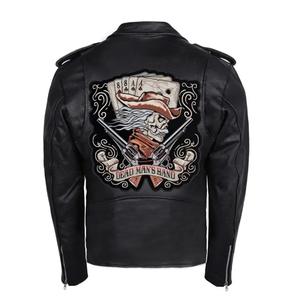 Veste en cuir véritable pour homme, style moto, décontractée, grande taille, noire, imperméable, respirante, épaisse, à col rabattu, en cuir de vache - Product Image 1