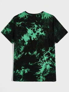 Camiseta 100% algodón con tinte anudado de la mejor calidad, Camiseta con estampado de logotipo personalizado, tasa al por mayor, camiseta tejida de 260 gramos para hombre a la venta - Product Image 3