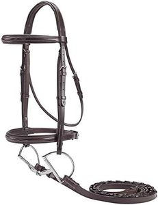Brida para Caballo de Cuero Sueco Premium Kostolany con Riendas Individuales, Muserola Ajustable con Manivela y Frontal Acolchado para Entrenamiento y Exhibición - Product Image 3