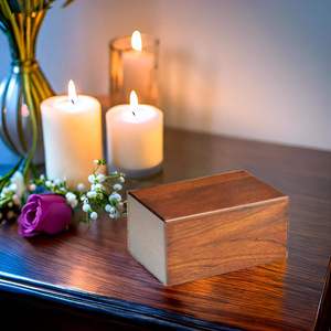 Wooden Luxury Cremation Urn <b>Box</b> Medium Size 7.5 x 5.25 x 3.5 <b>for</b> Human Ashes & <b>Pet</b> <b>Memorials</b> Elegant & Decorative Keepsakes - Product Image 2