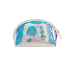 Bolsa de cosméticos personalizada, bolsa de maquillaje de viaje de PVC transparente brillante, bolsa de cosméticos impermeable y de fieltro - Product Image 3