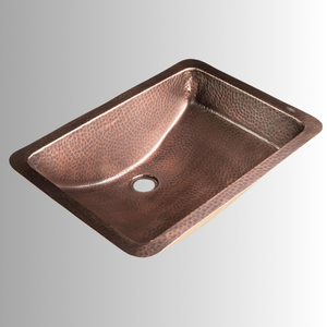 Évier de cuisine rectangulaire artisanal de luxe en cuivre martelé, finition antique, évier en métal de style ferme, fournisseur en gros OEM de luxe. - Product Image 3