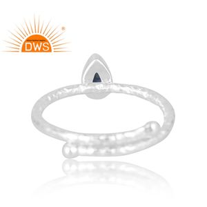 แหวนพลอยไอโอไลต์ธรรมชาติทำจากเงินสเตอริง925เครื่องประดับออกแบบได้ตามต้องการของขวัญสำหรับผู้หญิง - Product Image 2