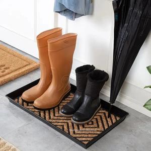 Bota de Metal de estilo Popular, bandeja de zapatos Rectangular con acabado negro para entrada del hogar, bandejas decorativas para botas hechas a mano - Product Image 6