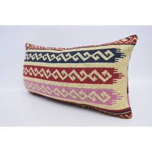 Oreiller en laine de luxe rouge 12x24 pouces oreiller d'accent géométrique ethnique tissé motif carré moelleux Vintage pour literie décor de noël - Product Image 4