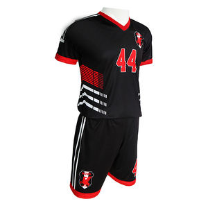 Ensemble de vêtements de football personnalisé en gros uniforme de football d'équipe avec logo imprimé en polyester multicolore - Product Image 1