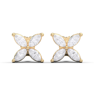 Luxurious 10K 14K 18K Gold Moissanite Diamond Marquise Shape Push <b>Back</b> Stud <b>Earrings</b> OEM Wholesale - Product Image 2