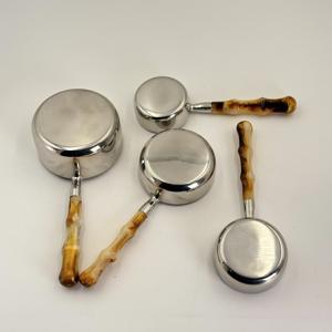 Tazas y Cucharas Medidoras de Acero Inoxidable con Mango de Resina, Pulido Espejo, para Medir Polvo y Líquidos - Product Image 5