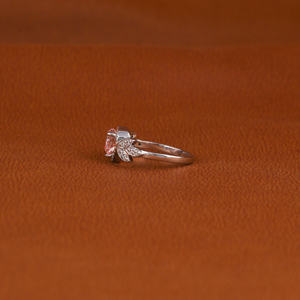 Anillo de corte en forma de corazón de diamante cultivado en laboratorio personalizado de lujo 18K chapado en oro blanco sólido compromiso mujeres-Anillo de corte en forma de corazón rosa - Product Image 2