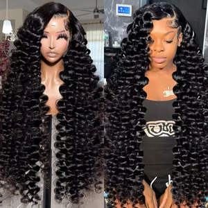 High Quality 100% Human Hair <b>Lace</b> Front Loose Deep Wave Wig Vendor, Brazilian Human Hair 13x4 13x6 Curly Wave <b>Lace</b> <b>Frontal</b> Wig - Product Image 5