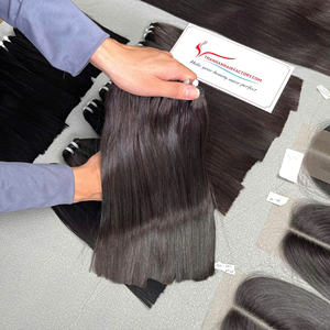 Extensions de cheveux humains raides en os de haute qualité Cheveux de trame de machine de couleur noire naturelle prêts à expédier - Product Image 1