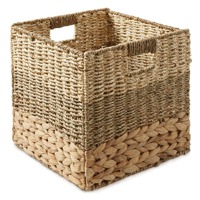 Panier de rangement en jonc de mer tressé, cubes, panier de rangement fait à la main, vente en gros, écologique, fabriqué au Vietnam