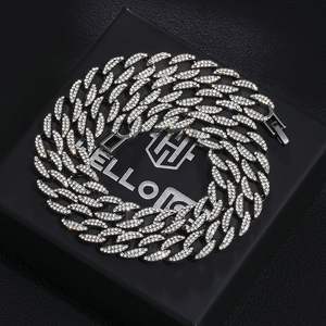 Personalizado Iced Out VVS Moissanite Collar de cadena de eslabones cubanos para hombres Hip Hop Joyería Chapado en oro Bling Cadena de moda al por mayor - Product Image 2