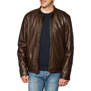 Chaqueta de cuero de manga larga recubierta para hombre con logotipo personalizable Ajuste cómodo para la colocación del logotipo frontal de ropa de invierno - Product Image 4