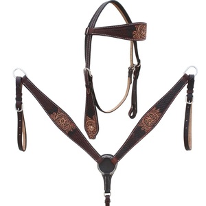 Cabecera de caballo occidental de cuero ligero para caballete de equitación con 100% cuero de vaca argentino genuino Real - Product Image 5