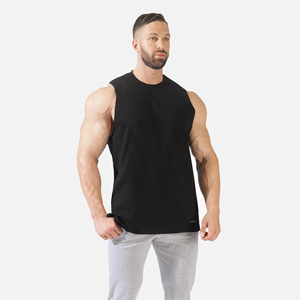 Camiseta Deportiva de Corte Profundo para Hombre, de Secado Rápido, Tejida, Estilo Urbano, Personalizable, OEM, para Gimnasio y Running - Product Image 1