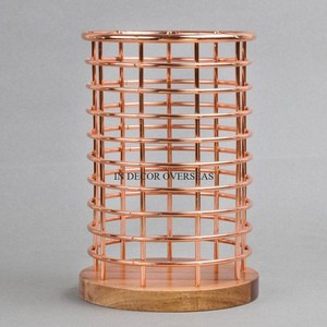 Polvo de color negro Caoted Alambre de metal de primera calidad y base hecha de madera Portavelas de luz de té de la India en un precio impresionante - Product Image 3