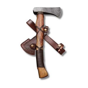 Tomahawk Burraq Personalizado de 19.5 Pulgadas, Acero de Damasco, Mango de Madera de Palisandro, Funda de Cuero, Regalo para Papá, Hecho a Mano, Grado Industrial - Product Image 1