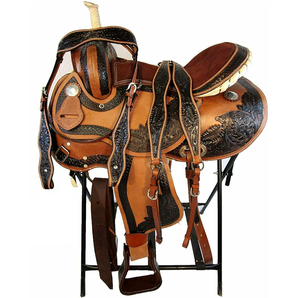 Selle de cheval en cuir Western Pleasure pour la randonnée, fabrication pakistanaise, selle de course équestre, vente en gros, design à siège haut, randonnée à cheval - Product Image 6