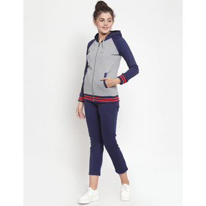 Ensemble de survêtement de sport d'hiver personnalisé de haute qualité pour femmes, nouveau style, manches longues, respirant, col à capuche, poids moyen - Product Image 3