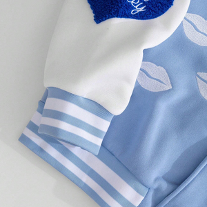 Good Selling Men's Casual College Baseball Varsity Jackets Number Alphabet Pattern Stand Front Button Color Block Stitching - Product Image 6