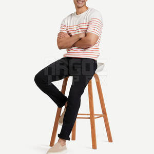 กางเกงยีนส์ของผู้ชายแบบซักได้กางเกงทรงตรงเอวกลางน้ำหนักเบาสไตล์ลำลองดีไซน์เฉพาะ - Product Image 3