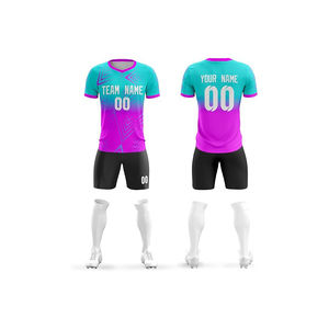 Camiseta de fútbol de poliéster 100% con pantalones cortos de secado rápido uniformes Unisex de calidad superior último diseño servicio OEM para hombres adultos - Product Image 5