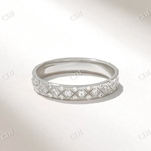 Bague de mariage de créateur de diamants de laboratoire de luxe bague d'anniversaire en or massif dernières conceptions de bijoux personnalisés bandes d'anniversaire - Product Image 6