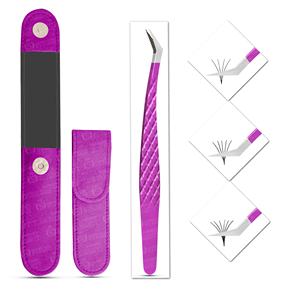 Pinzas de extensión de pestañas con punta empolvada de diamante, fáciles de recoger, embalaje personalizado, etiqueta privada de 003 mm para pestañas Miner - Product Image 5