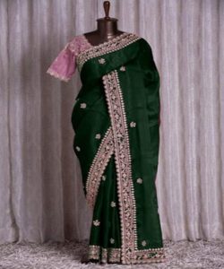 Soyez la belle de la balle dans des saris en soie attrayants parfaits pour ajouter une touche de luxe à tout saree de travail de fil de fantaisie - Product Image 5