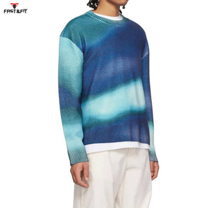 Pull à col rond imprimé sur le devant personnalisable à la vente chaude, tricot anti-rides, séchage rapide, pull en laine/cachemire pour homme - Product Image 2