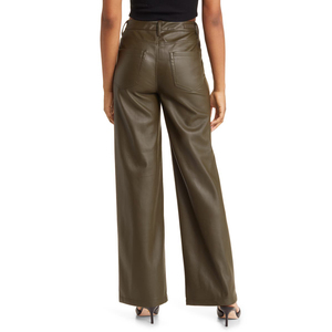 Women's Casual <b>Oversize</b> Leather <b>Pants</b> Soft Stretchable Mid Waist <b>Cargo</b> <b>Pant</b> Breathable Silk ODM Winter Plain Color Print - Product Image 3