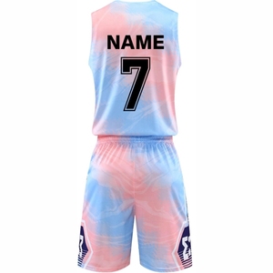 New Design <b>Basketball</b> Uniforms Hot Selling <b>Basketball</b> Wear <b>Kids</b> Quick Dry Sublimated <b>Basketball</b> Uniform Set - Product Image 3